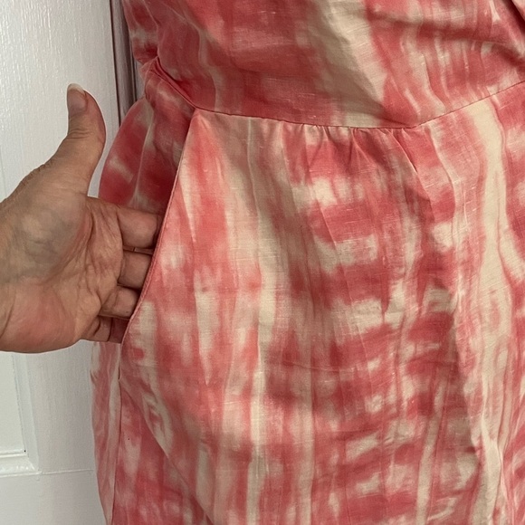 Calypso St. Barth Pink Shibori Dyed Wrap Dress Size Small Summer Linen Cotton - Picture 3 of 15